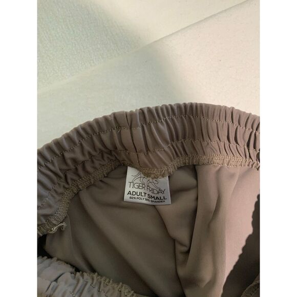 Tiger Friday Wide Leg Track Pants – Taupe w/ Red & Leopard Side Stripe - Picture 3 of 4